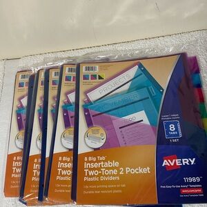 Avery 8 Big Insertable Two-Tone Plastic Dividers 6pk
